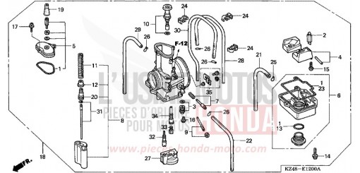 CARBURETOR (CR125R2,3) CR125R3 de 2003